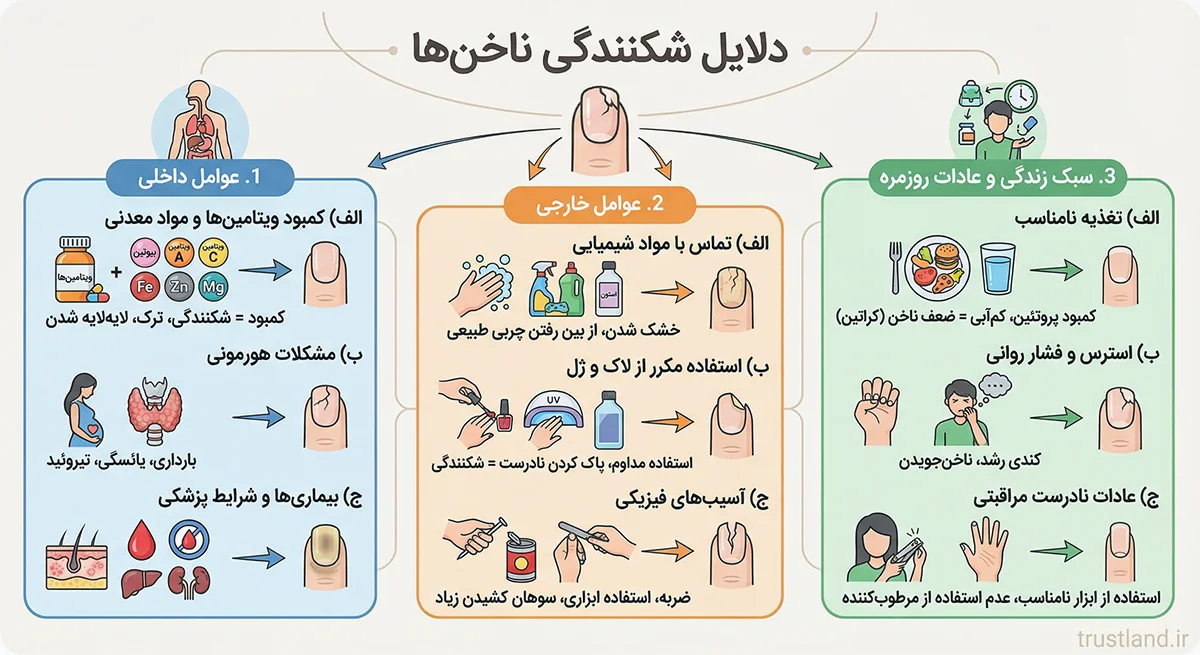 دلایل شکنندگی ناخن ها